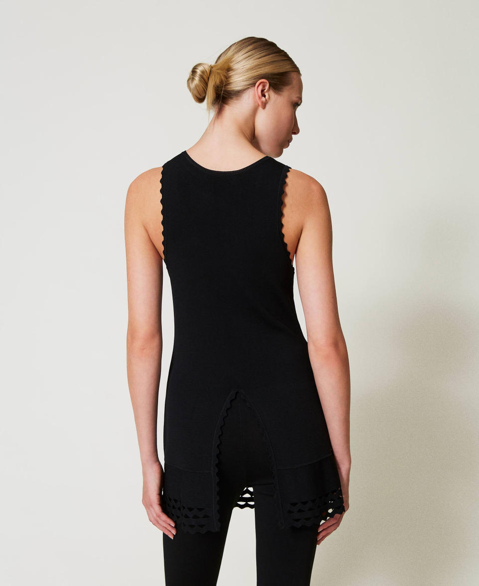 Twin Set Top Doppio Uso In Maglia Con Trafori