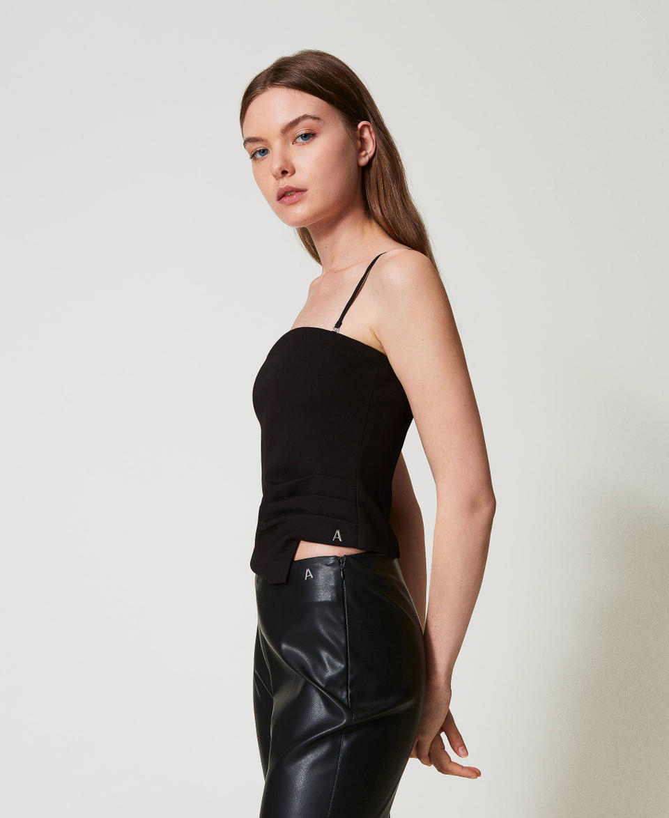 Twin Set Top Fitted Con Drappeggio