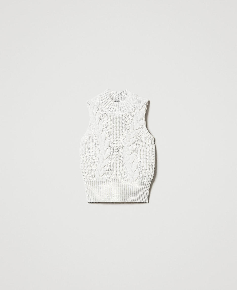 Twin Set Top In Maglia Con Coste E Trecce