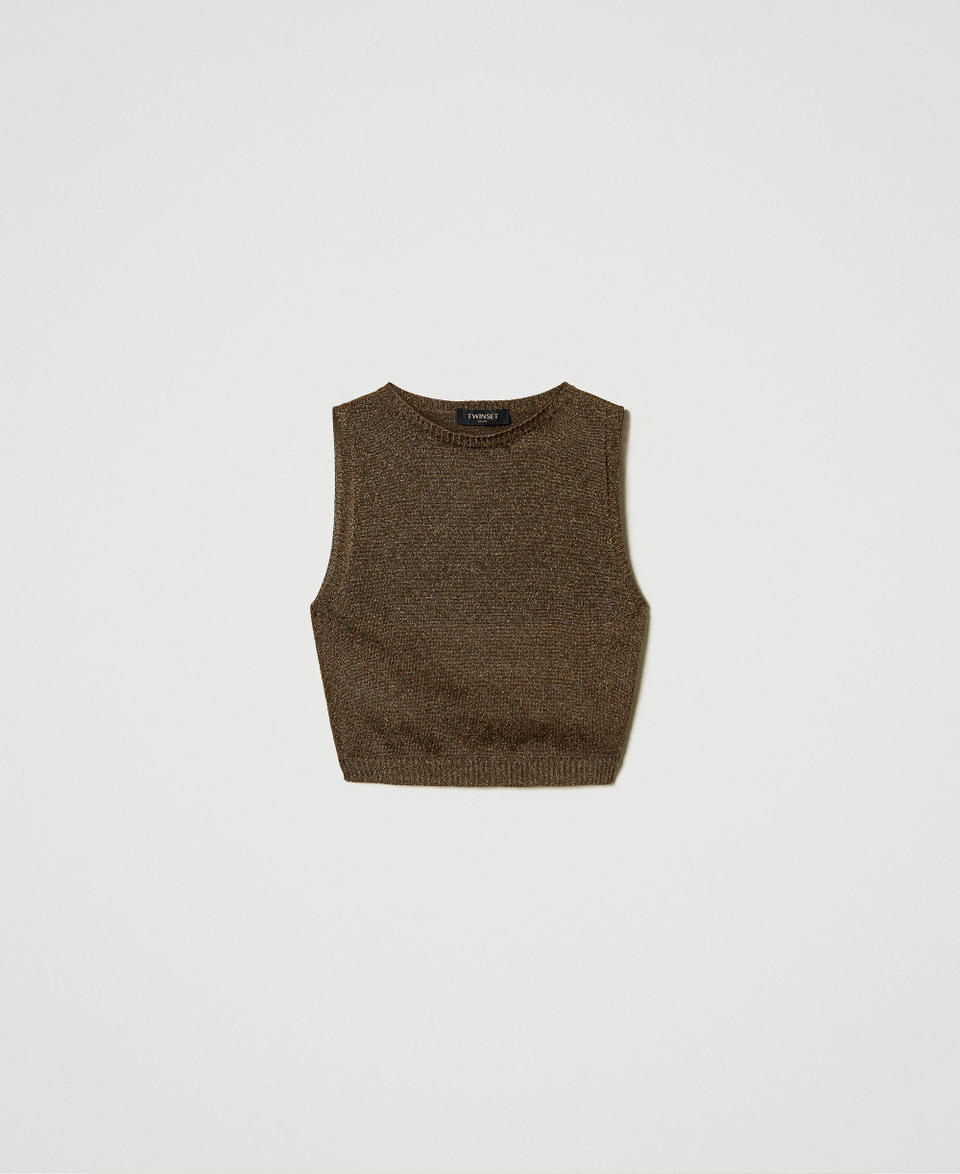 Twin Set Top In Maglia Con Lurex