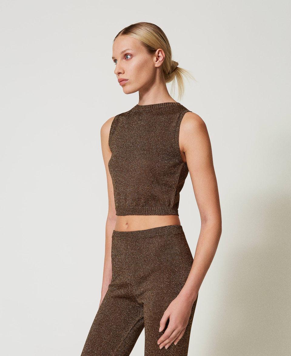 Twin Set Top In Maglia Con Lurex