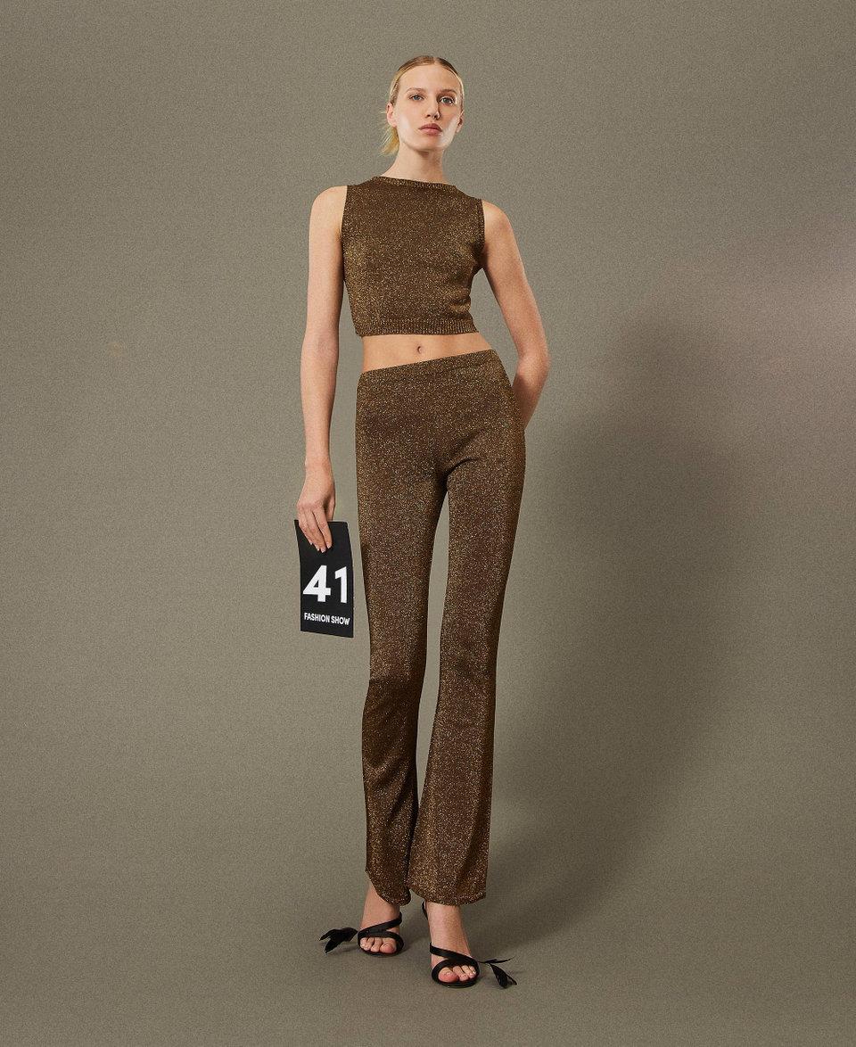 Twin Set Top In Maglia Con Lurex