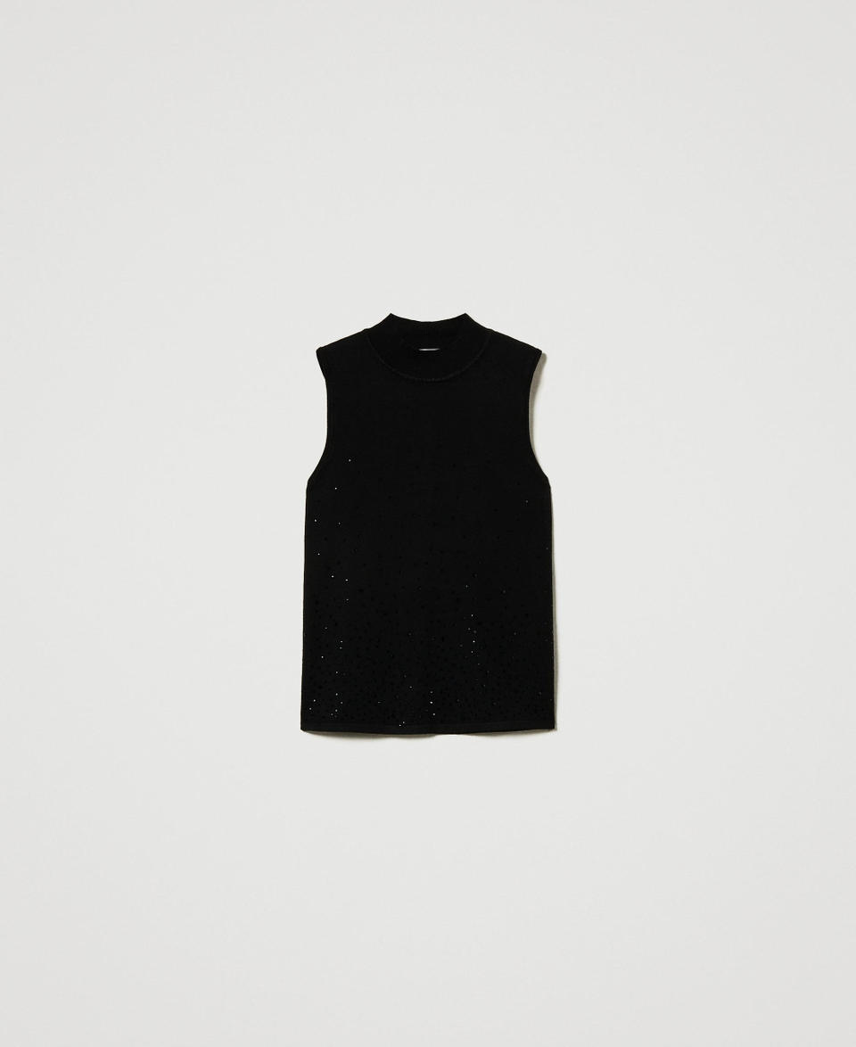 Twin Set Top In Maglia Con Strass In Dégradé