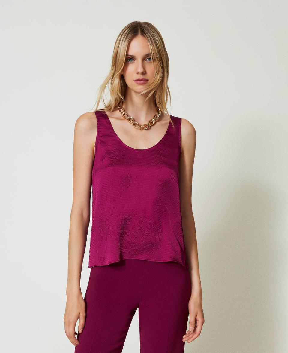 Twin Set Top In Raso Martellato