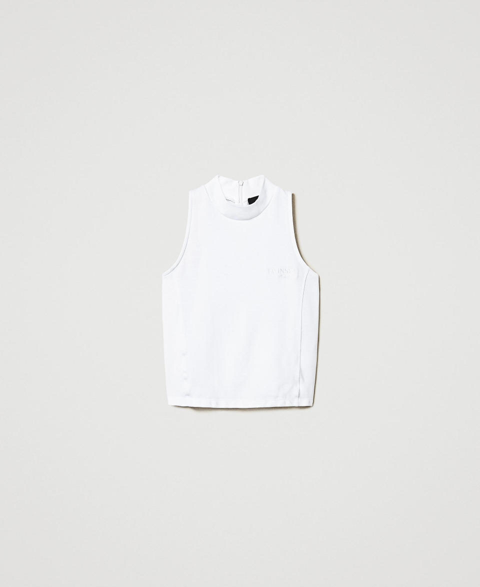 Twin Set Top Smanicato Con Collo Alto