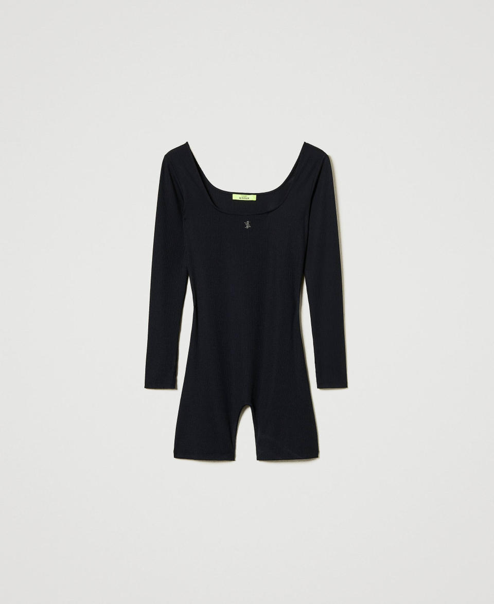 Twin Set Tuta Corta MYFO A Costine Con Logo