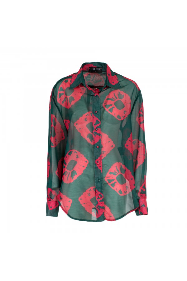 U R Ink ARANJUEZ 254S411 CAMICIE E BLUSE VERDE/MAGENTA
