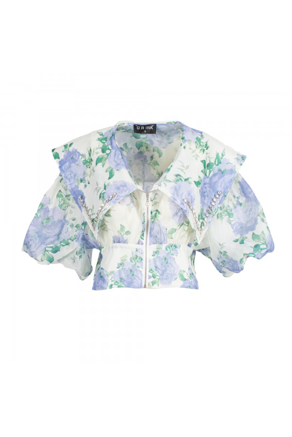 U R Ink MARTINEZ 234S4V9 CAMICIE E BLUSE BIANCO-CELESTE