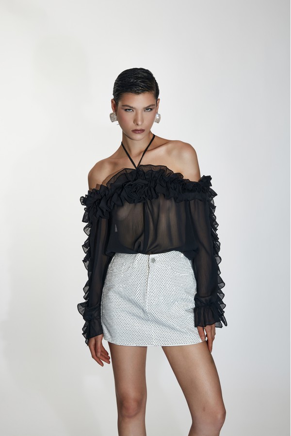 U R Ink CHEPEN 014S4N8 GONNE DENIM BIANCO