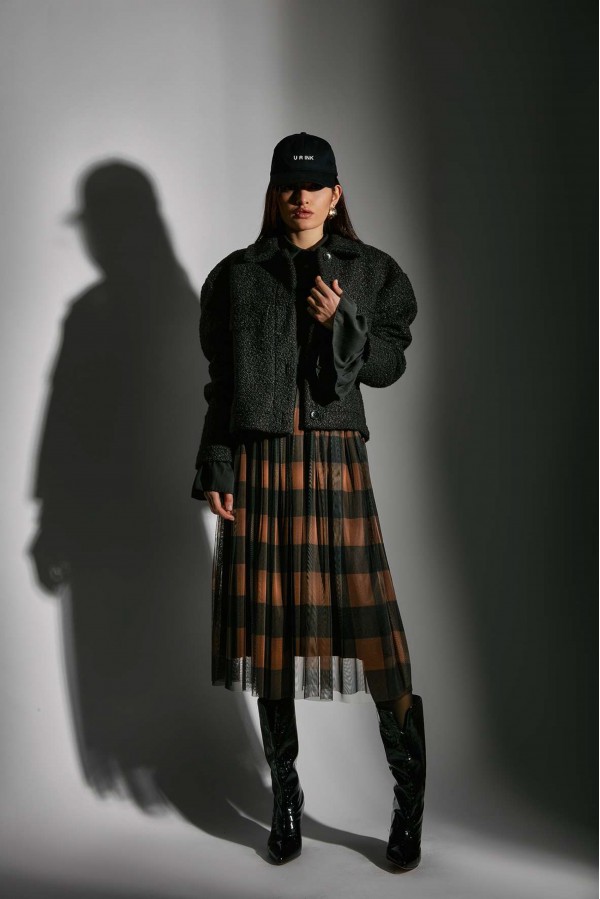 U R Ink CINZIA024W1U3 GONNE BLK-TOBACCO