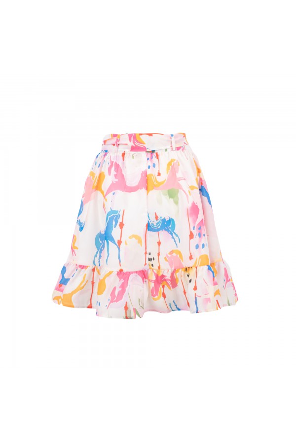 U R Ink LA PAZ 014S3U6 GONNE BIANCO-ROSA-BLU