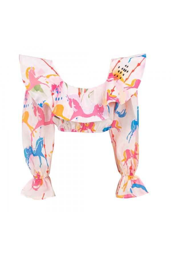 U R Ink LA PAZ 124S3U6 TOP E BODY BIANCO-ROSA-BLU