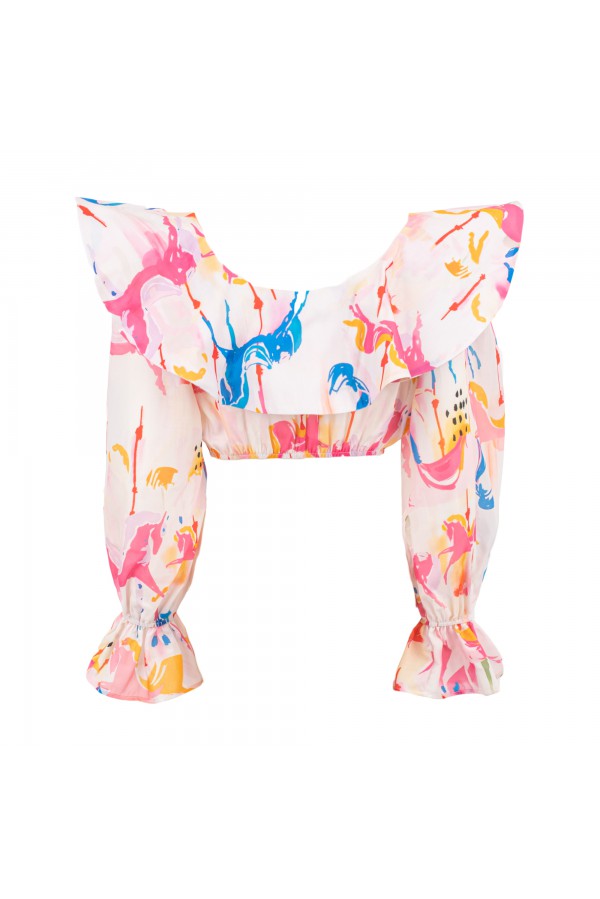 U R Ink LA PAZ 124S3U6 TOP E BODY BIANCO-ROSA-BLU