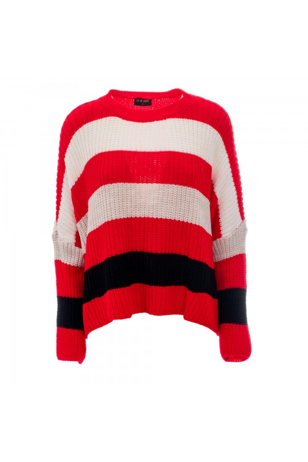 U R Ink MENDOZA134W20A MAGLIERIA ROSSO/BIANCO/NERO