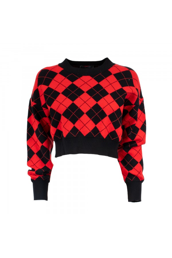 U R Ink PELOTAS 134W3J0 MAGLIERIA NERO-ROSSO