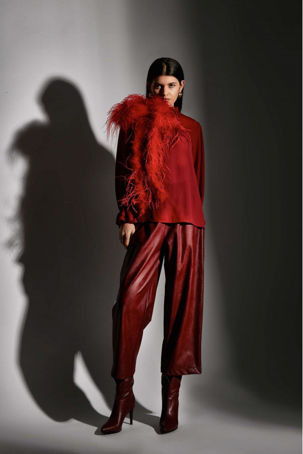 U R Ink PIERA054W1A7 PANTALONI BORDEAUX