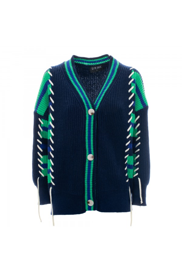 U R Ink SANTIAGO064W25A MAGLIERIA BLU/VERDE