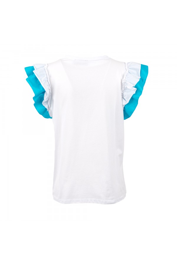 U R Ink SUECA004S30G T-SHIRT BIANCO-AZZURRO
