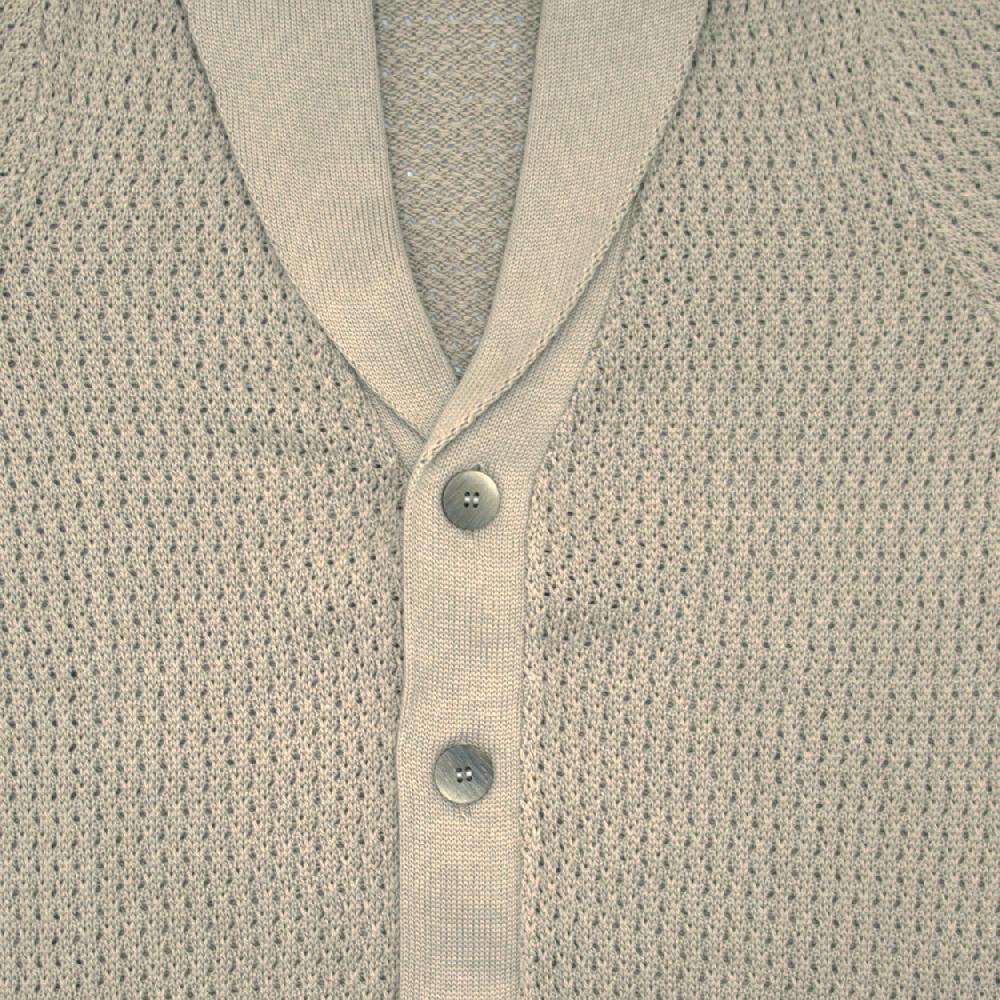 Ulturale Cardigan beige uomo con collo a scialle – Ulturale