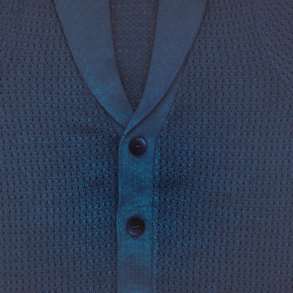 Ulturale Cardigan blu uomo con collo a scialle – Ulturale