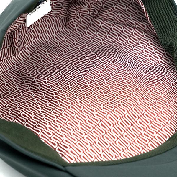 Ulturale Coppola In Tessuto Impermeabile Verde E Fodera Interna Di Seta Con Pattern Ulturale Burgundy - Ulturale