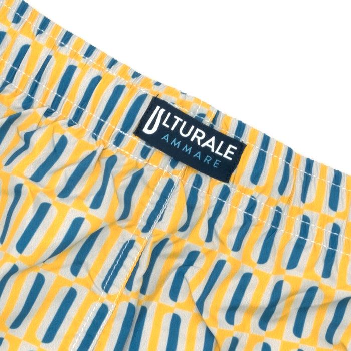 Ulturale Costume Con Pattern Geometrico Verticale Giallo E Blu – Ulturale