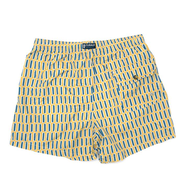 Ulturale Costume Con Pattern Geometrico Verticale Giallo E Blu – Ulturale