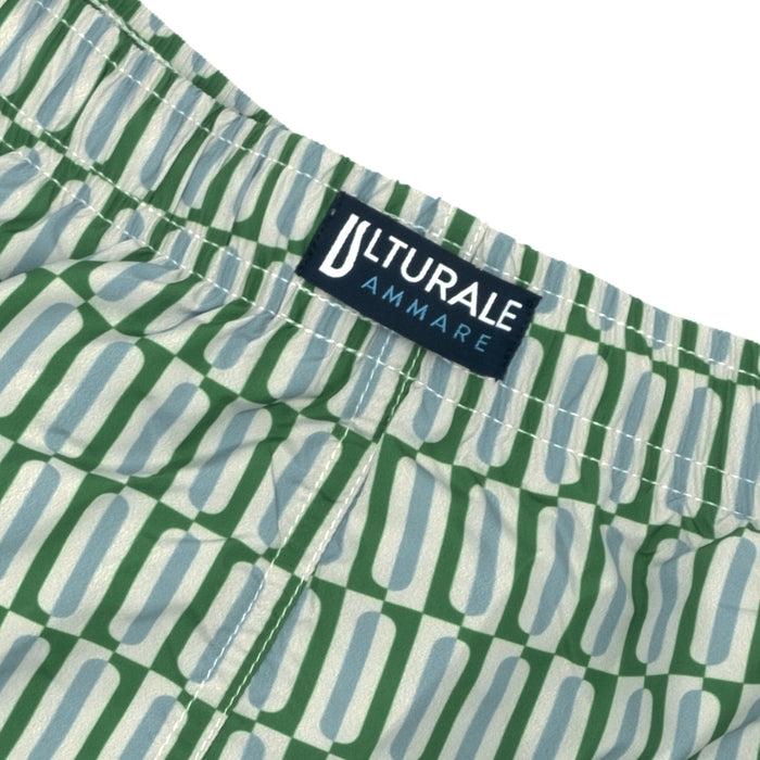 Ulturale Costume Con Pattern Geometrico Verticale Verde E Azzurro – Ulturale