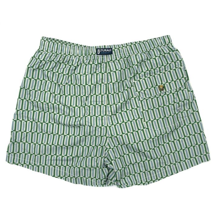 Ulturale Costume Con Pattern Geometrico Verticale Verde E Azzurro – Ulturale