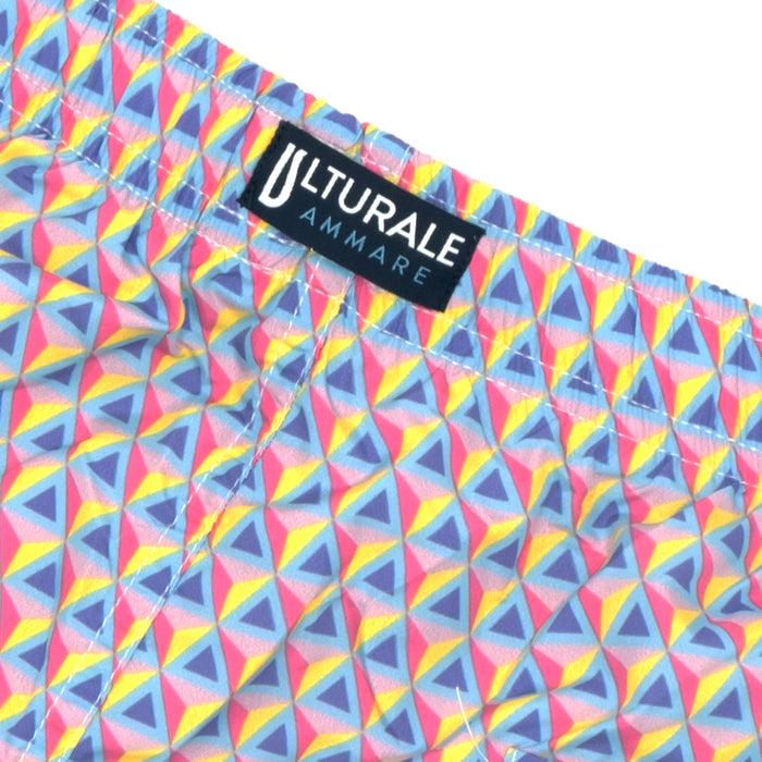 Ulturale Costume Con Pattern Prisma Rosa Fuxia Viola Azzurro E Giallo – Ulturale