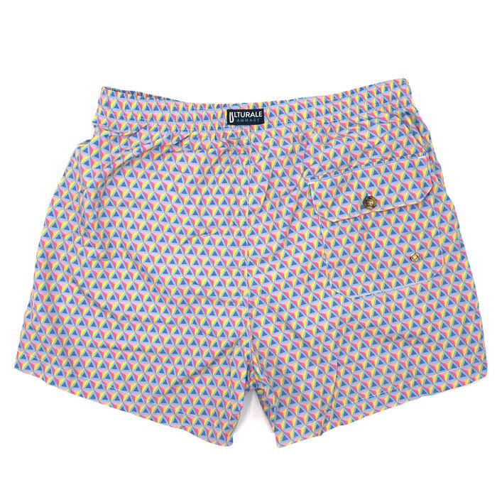 Ulturale Costume Con Pattern Prisma Rosa Fuxia Viola Azzurro E Giallo – Ulturale