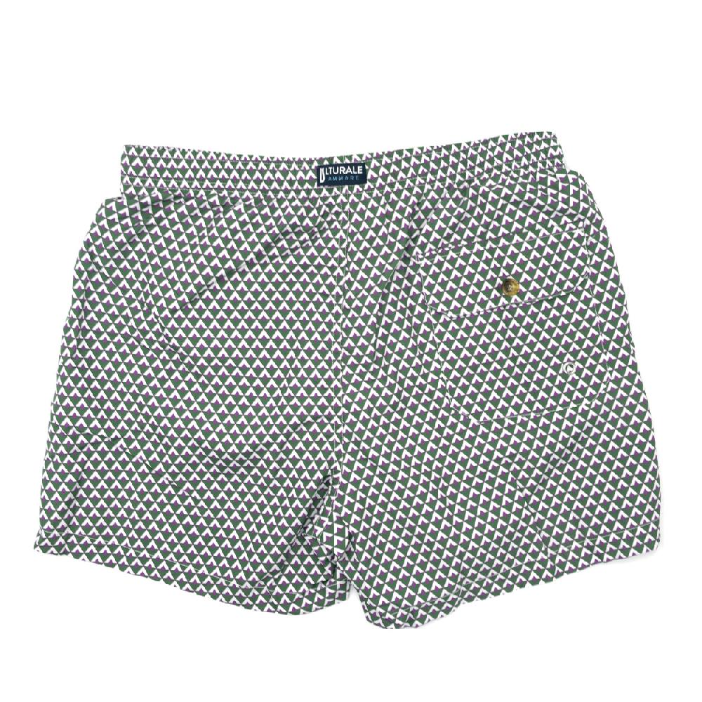 Ulturale Costume con pattern rombi verde bianco e viola – Ulturale