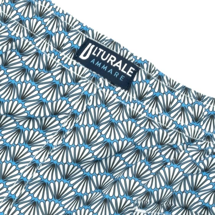 Ulturale Costume Con Pattern Ventagli Bianco E Azzurro – Ulturale