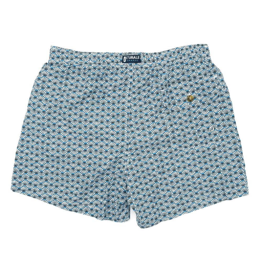 Ulturale Costume con pattern ventagli bianco e azzurro – Ulturale