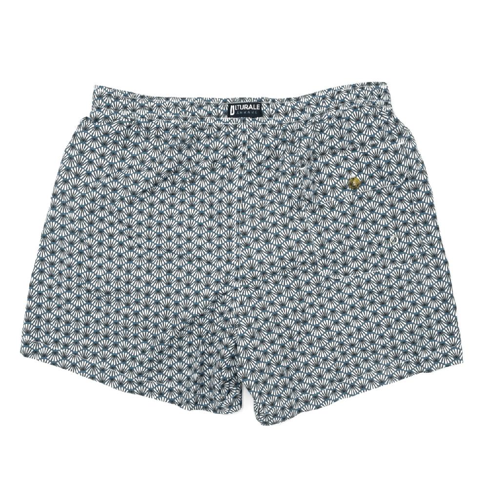 Ulturale Costume con pattern ventagli bianco e blu – Ulturale