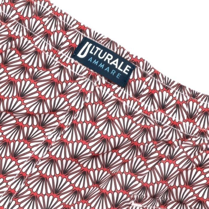 Ulturale Costume Con Pattern Ventagli Bianco E Rosso – Ulturale