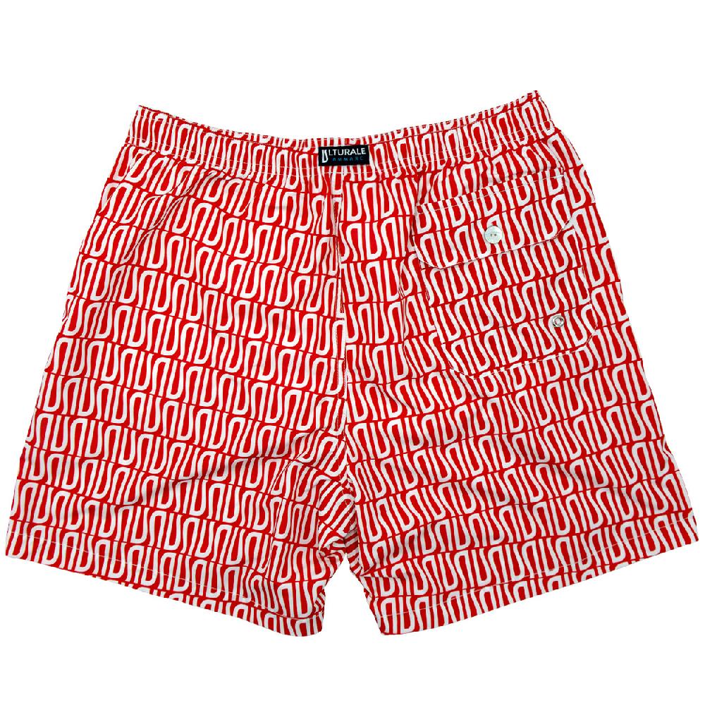 Ulturale Costume rosso con pattern Ulturale bianco – Ulturale