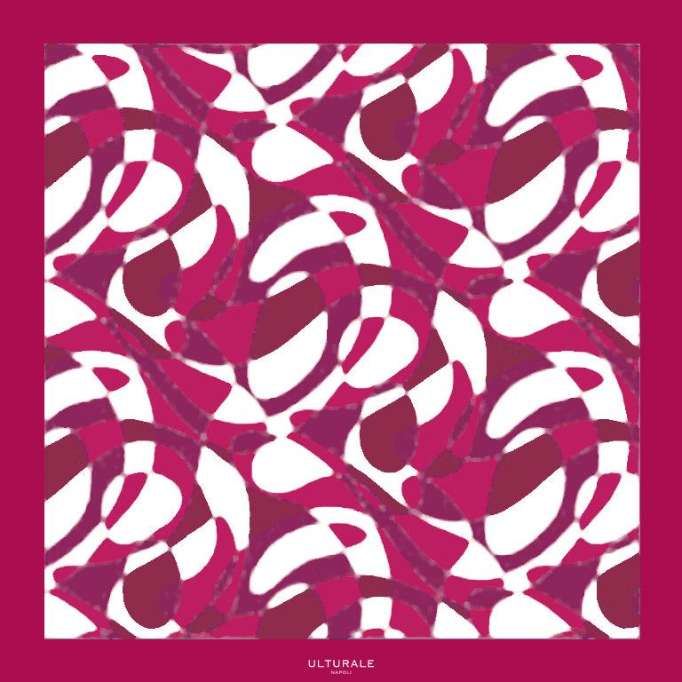 Ulturale Foulard Astratto Magenta in 100% seta - Ulturale