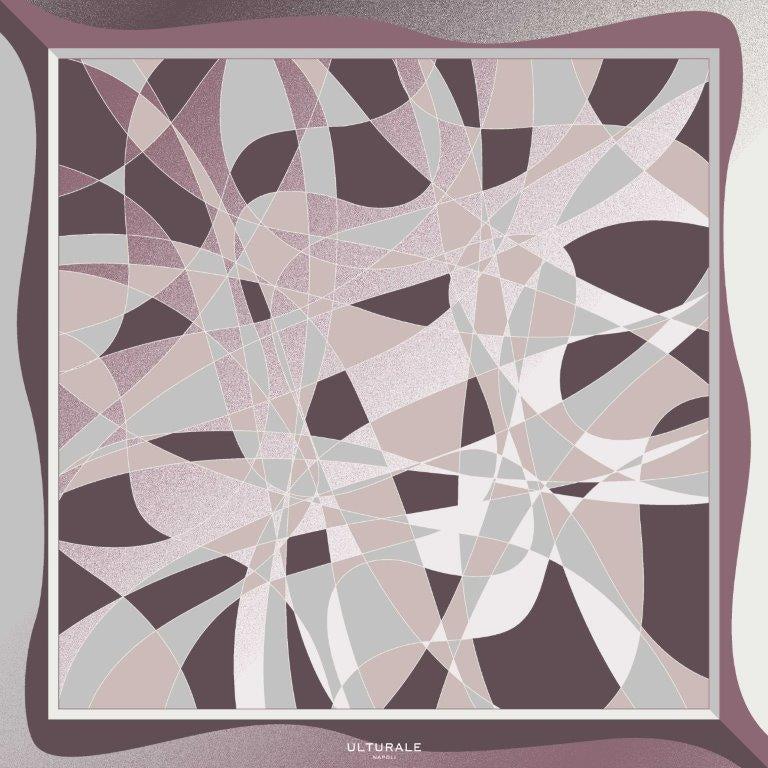 Ulturale Foulard Astratto Rosa in 100% seta - Ulturale