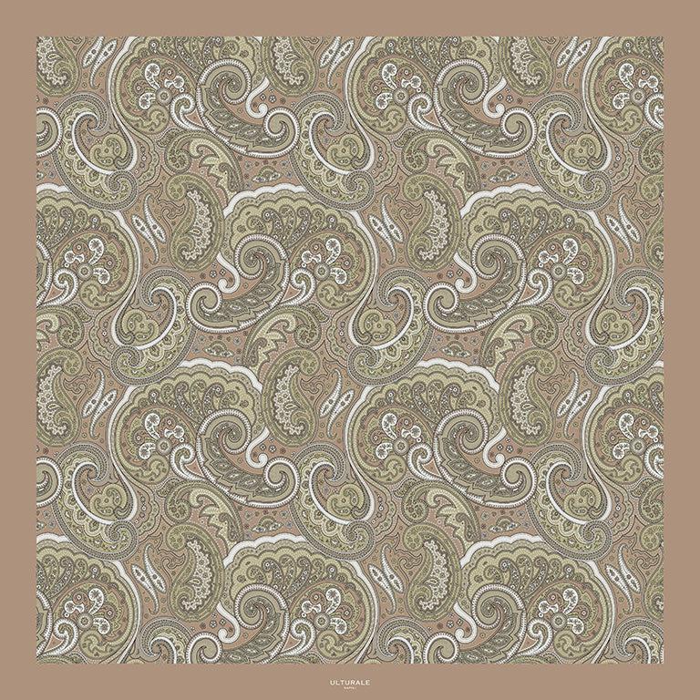 Ulturale Foulard Paisley Beige in 100% seta - Ulturale