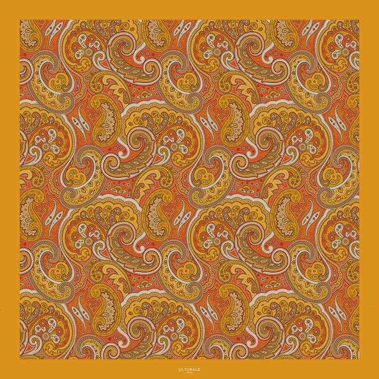 Ulturale Foulard Paisley Senape in 100% seta - Ulturale