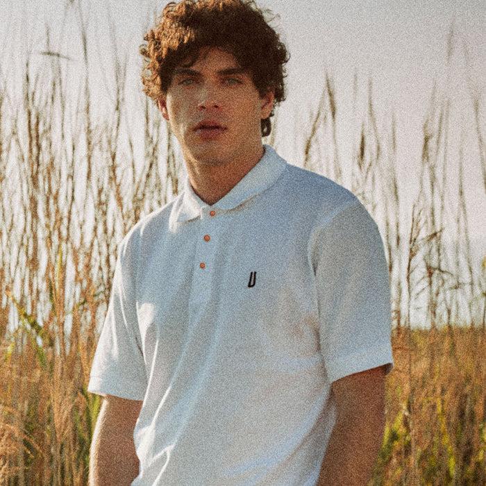 Ulturale Polo Bianca Con Bottoni In Corallo E Argento In 100% Cotone - Ulturale