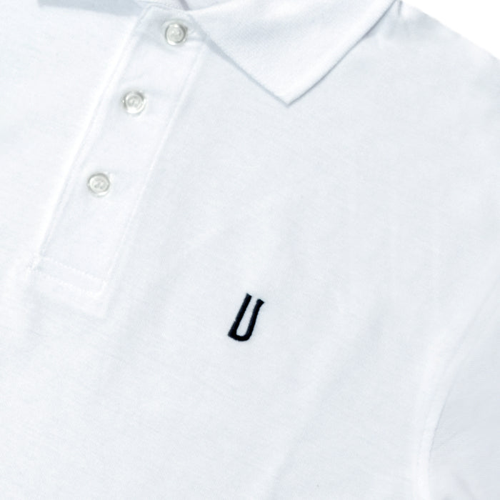 Ulturale Polo Bianca Con Logo Ulturale Blu In 100% Cotone - Ulturale