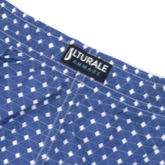 Ulturale Polo In Spugna Blu Con Logo Ulturale Bianco In 100% Cotone - Ulturale