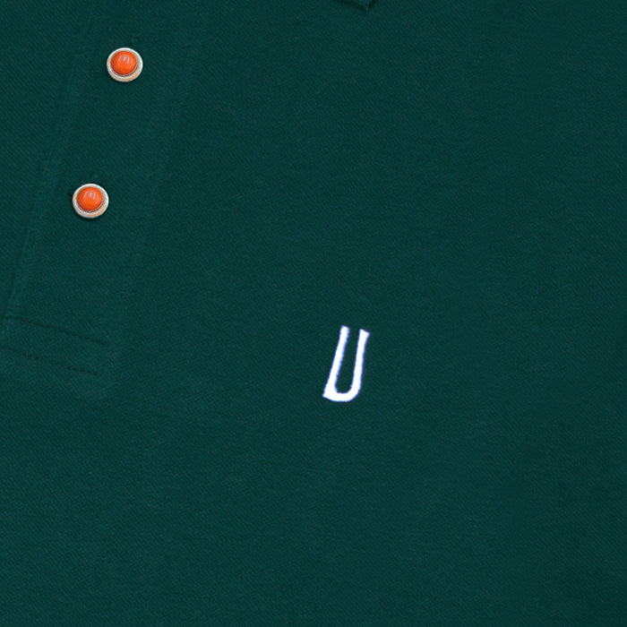 Ulturale Polo Verde Con Bottoni In Corallo E Argento In 100% Cotone - Ulturale