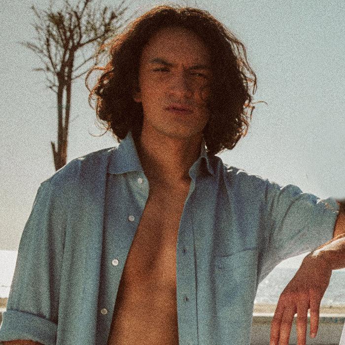 Ulturale Camicia Jersey Azzurra In Cotone – Ulturale