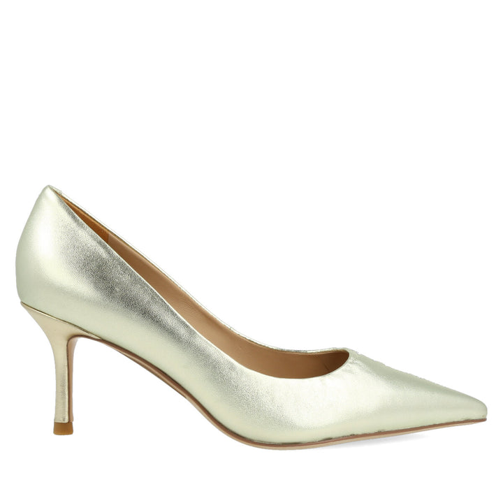 Uma Parker Decolleté in Nappa Metal Platino