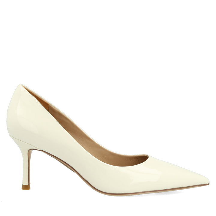 Uma Parker Decolleté in Vernice Bianca