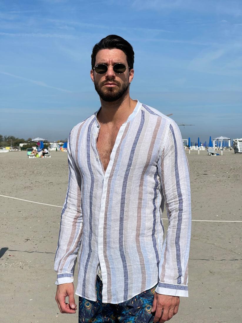 Underground Couture Camicia Lino Coreana Riga