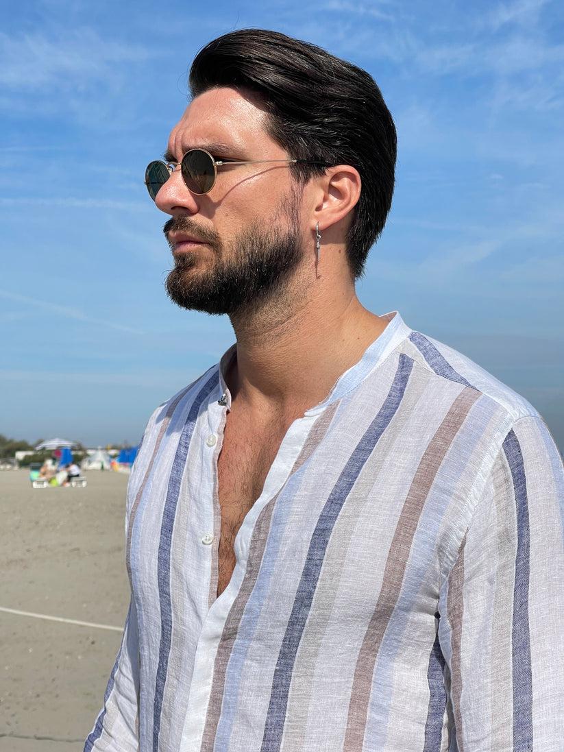 Underground Couture Camicia Lino Coreana Riga